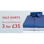Moss Bros: 3 shirts for £35 Moss Bros: 3 shirts for £35