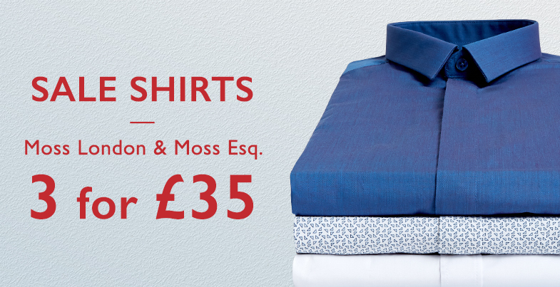 Moss Bros: 3 shirts for £35