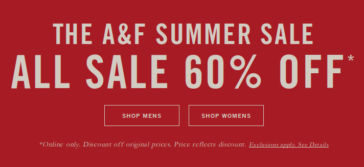 Abercrombie&Fitch: sale up to 60% off
