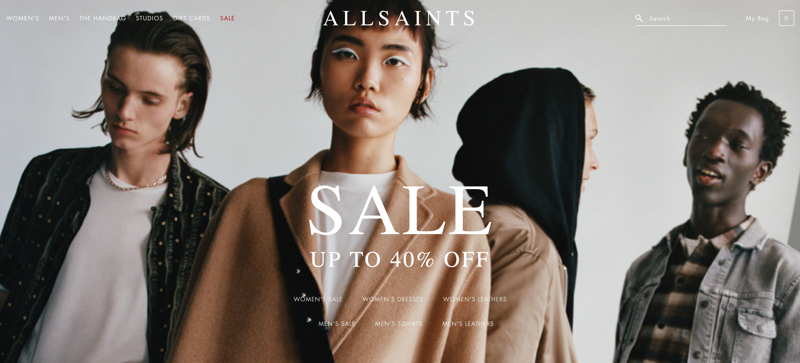AllSaints AllSaints: Sale up to 40% off women's and men's clothing & accessories