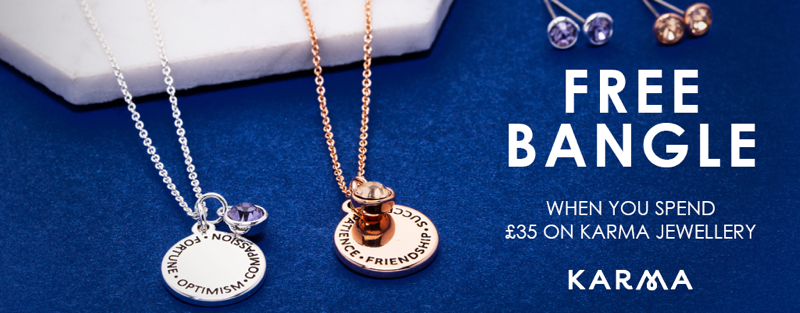 Argento: free bangle when you spend £35 on Karma jewellery