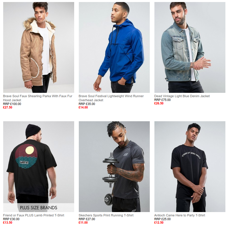 ASOS: up to 50% off menswear