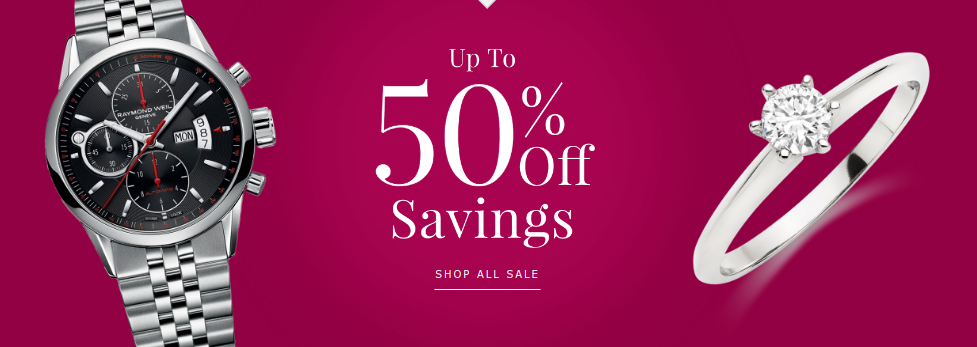 Beaverbrooks: Sale up to 50% off jewellery and watches
