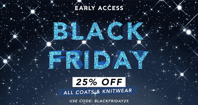 Black Friday Blue Vanilla: 25% off all coats & knitwear