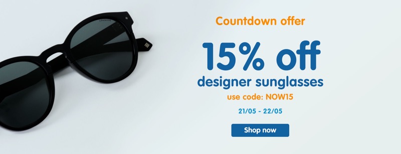 Boots Designer Sunglasses: 15% off designer sunglasses