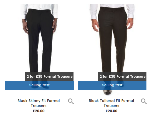Burton Burton: 2 formal trousers for £35