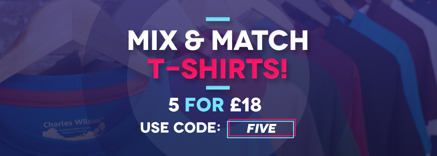 Charles Wilson: 5 t-shirts for £18