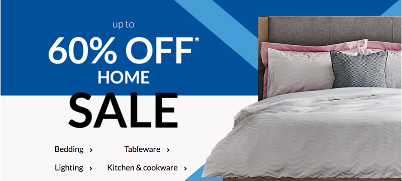 Debenhams: Sale up to 60% off home accessories