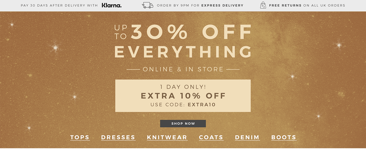 Evans Clothing: extra 10% off plus size clothing