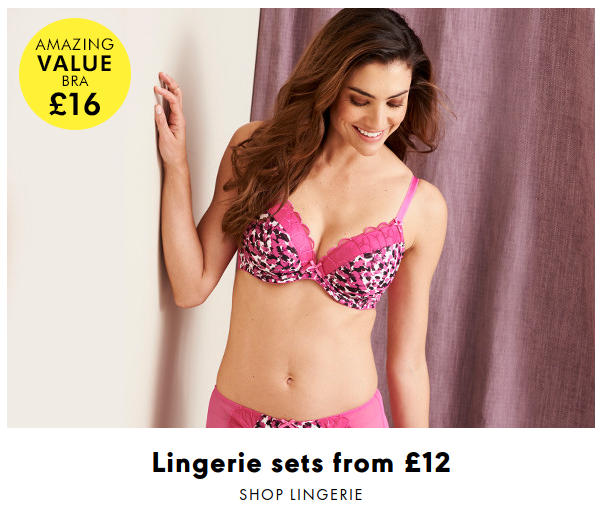 Fashion World: lingerie sets from £12
