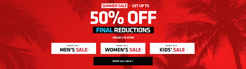Footasylum: Summer Sale up to 50% off women's, men's, kids' clothing and footwear