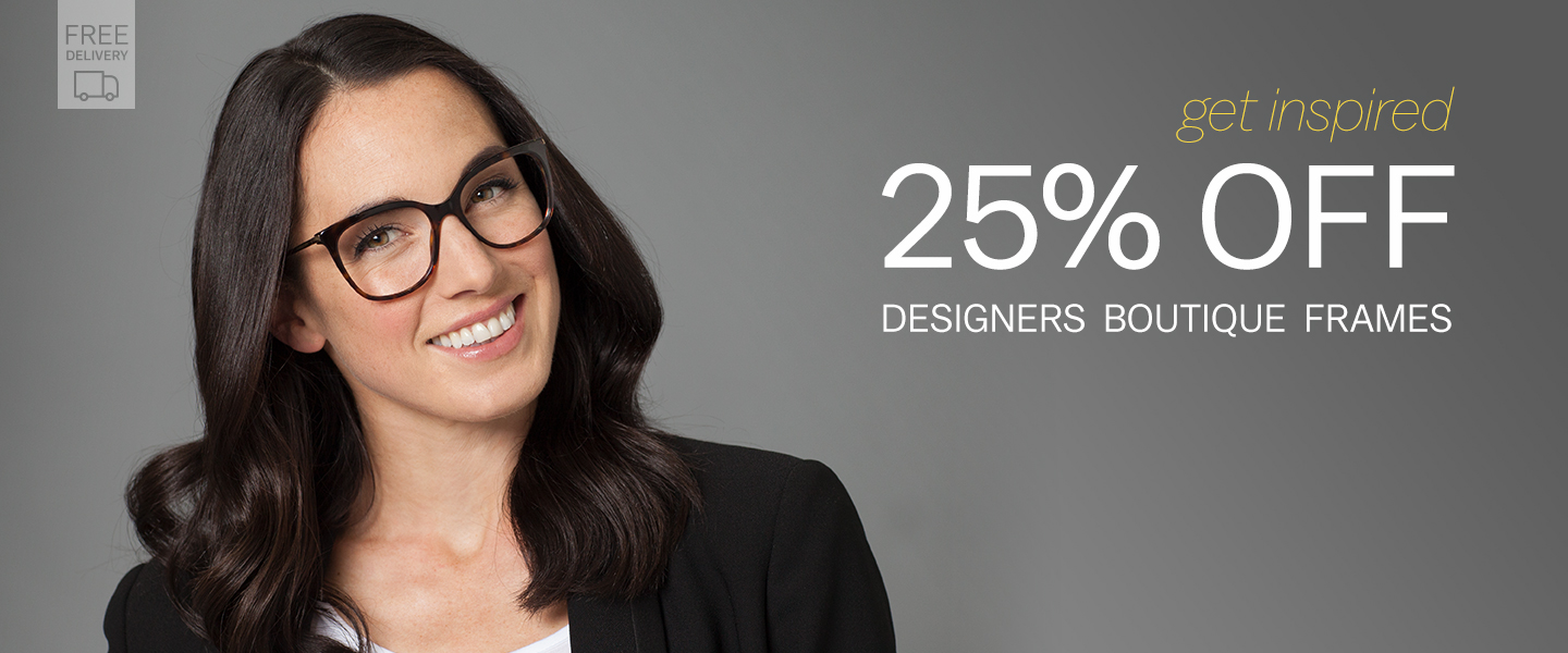 Glasses Direct: 25% off designer boutique frames