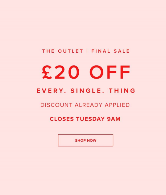 Gorgeous Couture: Bank Holiday promotion £20 off everything from outlet
