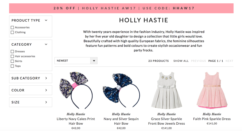 AlexandAlexa: 20% off Holly Hastie kids clothes