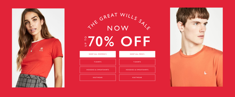 Jack Wills: Sale up to 70% off women's and men's clothing
