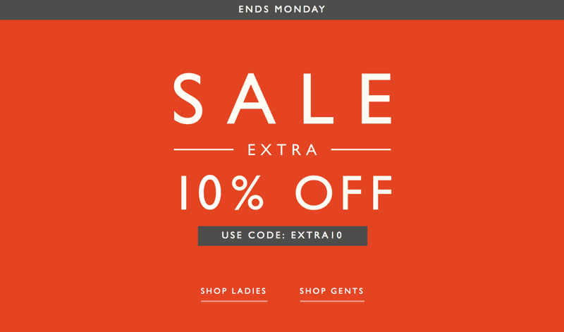 Jack Wills: extra 10% off ladies & gents fashion