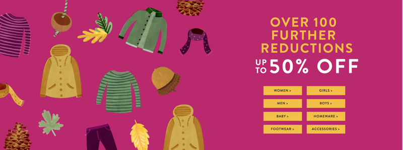 Joules: up to 50% off women's, men's, children's clothing and footwear