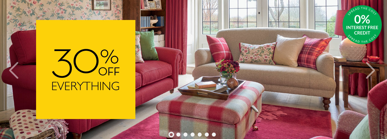 Laura Ashley: 30% off everything from furniture, decorating, home accessories, curtains & blinds or fashion