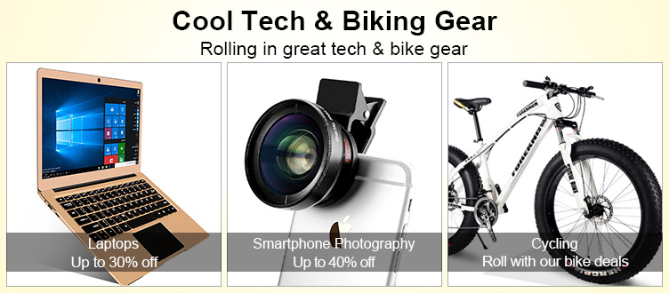Light in the Box Light in the Box: up to 40% off cool tech and biking gear