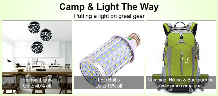Light in the Box: up to 40% off camp and light products