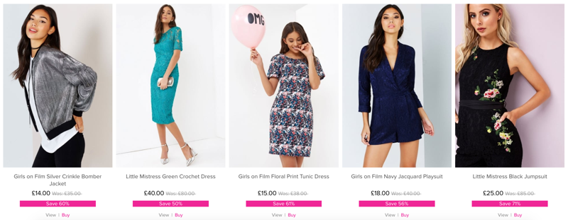 Little Mistress: Sale up to 70% off ladies clothing