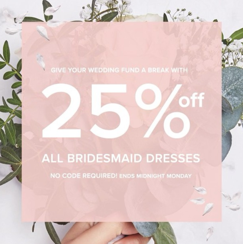 Little Mistress Little Mistress: 25% off all bridesmaid dresses