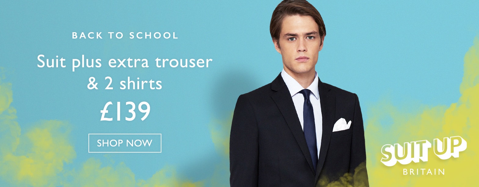 Moss Bros Moss Bros: Back to School promotion - suit plus extra trousers plus two shirts for £139