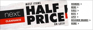 Next: most items half price or less