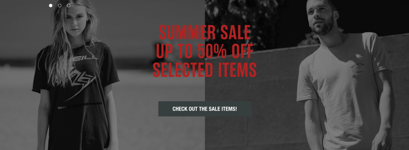 O'Neill: Summer Sale up to 50% off clothes and accessories for women's and men's