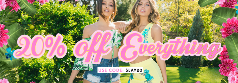 PrettyLittleThing: Sale 20% off women's fashion clothing and dresses