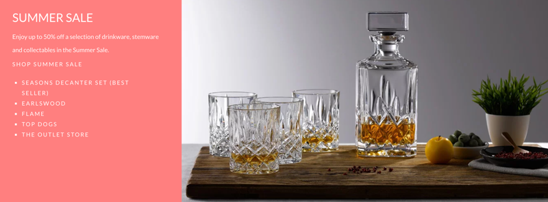 Royal Doulton: Summer Sale up to 50% off selection of drinkware, stemware and collectables
