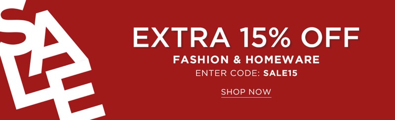 The Hut: Sale extra 15% off fashion & homeware