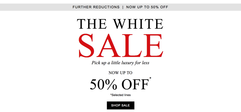 The White Company: Sale up to 50% off clothing, fragrance, furniture and accessories