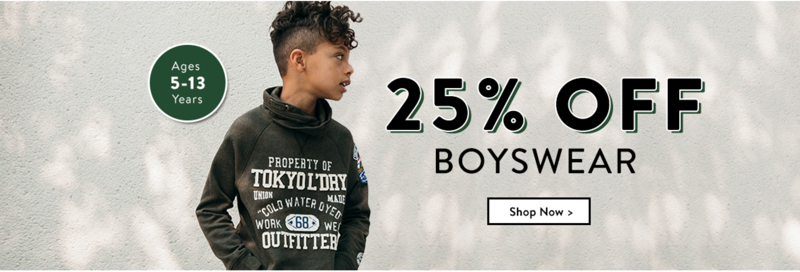 Tokyo Laundry: 25% off boyswear