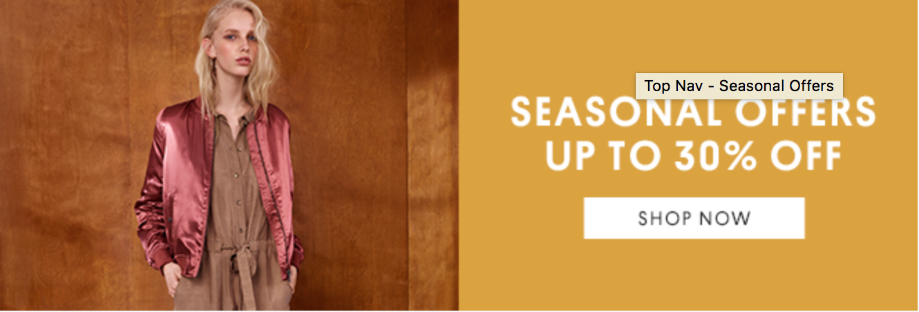 Top Shop: Sale up to 30% off seasonal offers