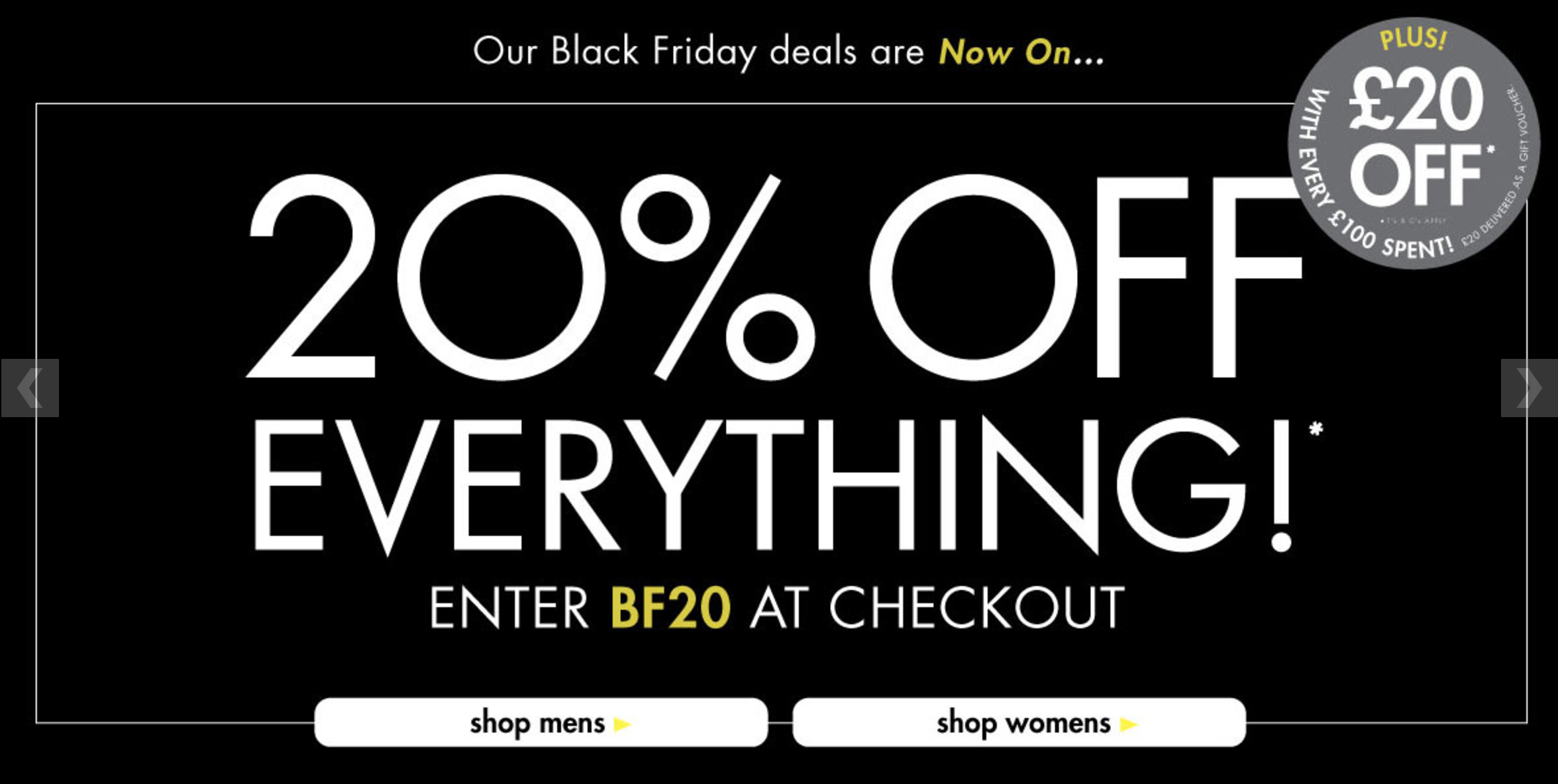 Black Friday USC: 20% off everything