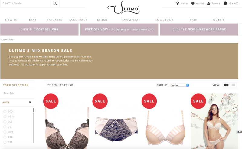 Ultimo: Sale up to 60% off lingerie and swimwear collection