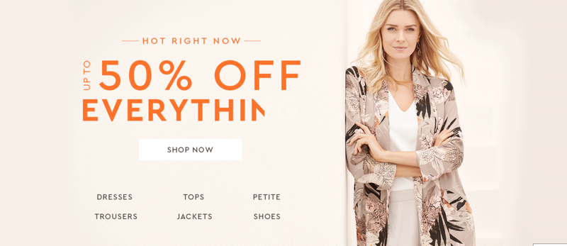 Wallis: up to 50% off women's clothing