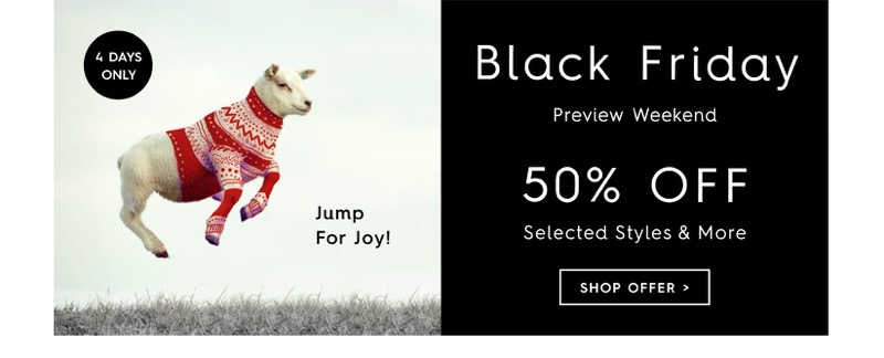 Black Friday Woolovers: 50% off women's and men's jumpers, cardigans and sweaters