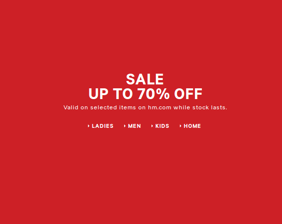 H&M: sale up to 70% off