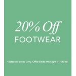 Fifty Plus: 20% off selected lines of footwear Fifty Plus: 20% off selected lines of footwear
